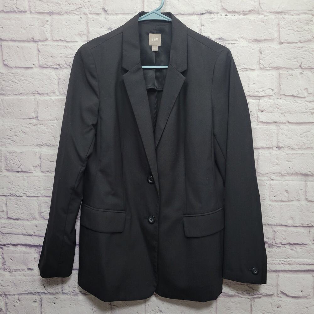 J Jill Black Blazer Jacket‎ Size 6 100% Wool Classic Career Office Dressy Event